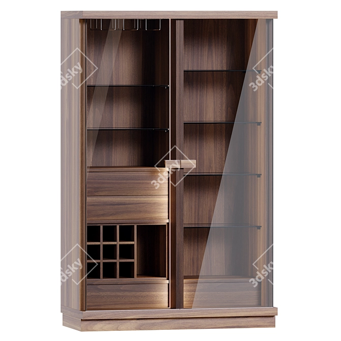 Modern Blockboard Storage Unit 3D model image 1