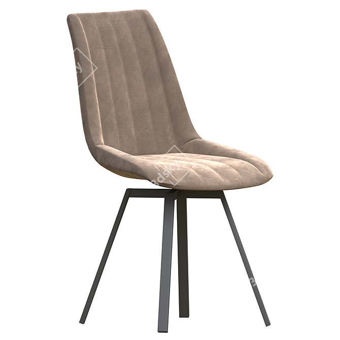 Modern Light Grey Dining Chair 3D model image 5