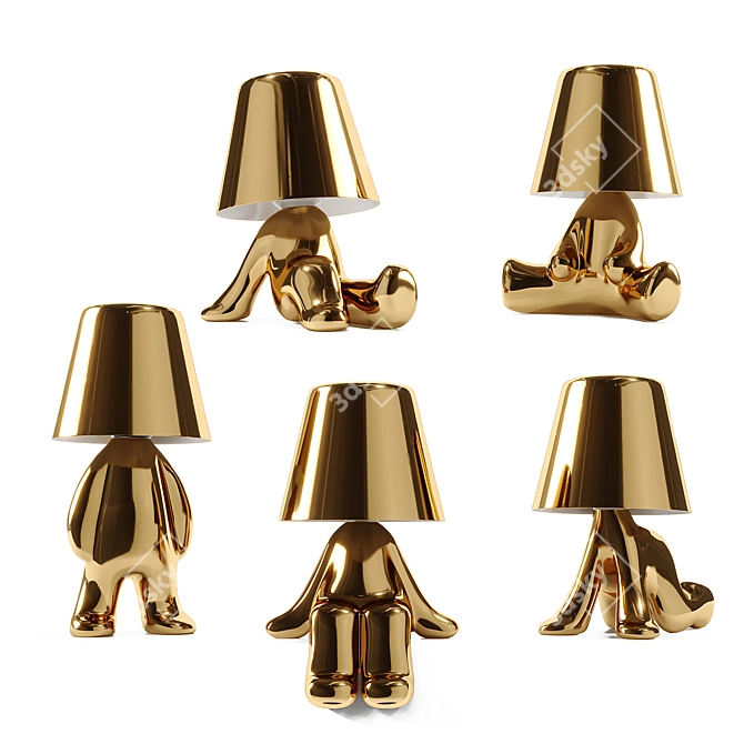 Qeeboo GOLDEN BROTHERS Character Table Lamps 3D model image 1