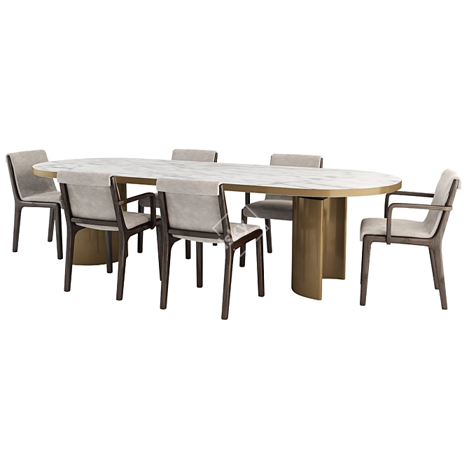 Contemporary Design Molteni&C Chair Table 3D model image 2