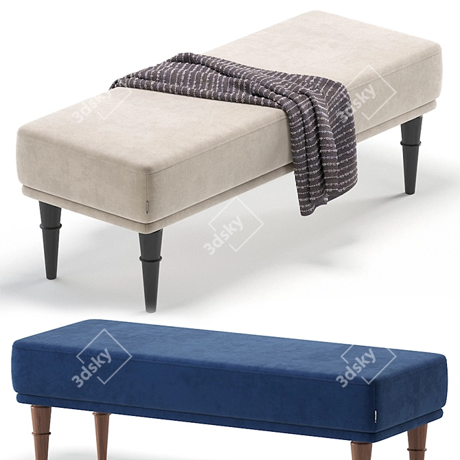 Elegant Shento Bench: 5 Versatile Colors 3D model image 4