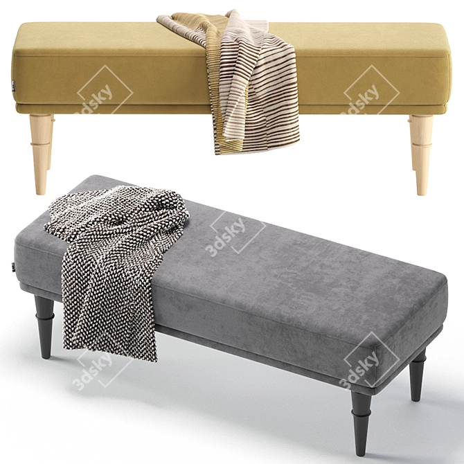 Elegant Shento Bench: 5 Versatile Colors 3D model image 5