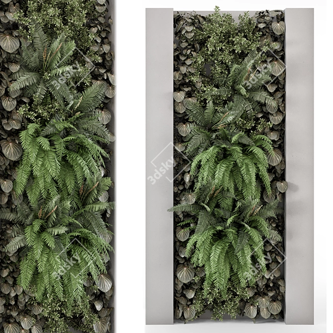 Concrete Base Vertical Garden | Set 1109 3D model image 1