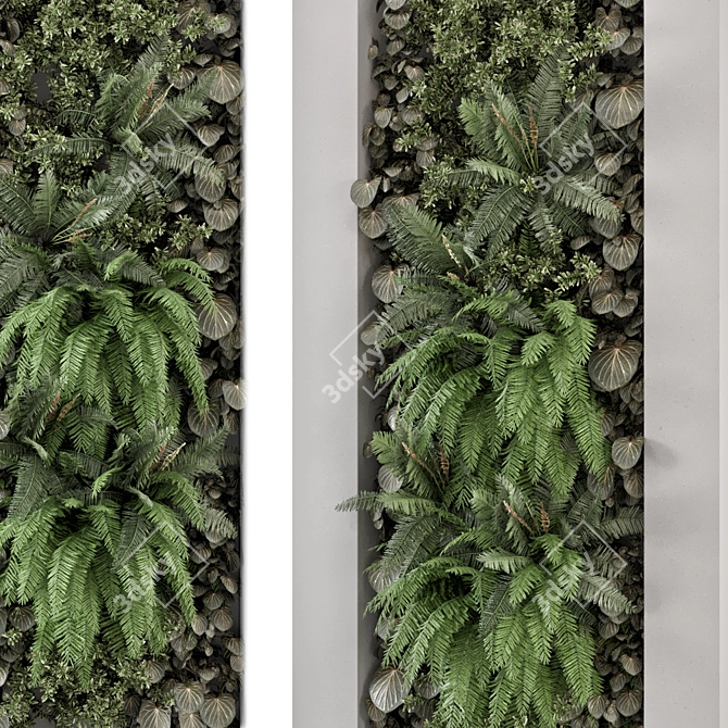 Concrete Base Vertical Garden | Set 1109 3D model image 3