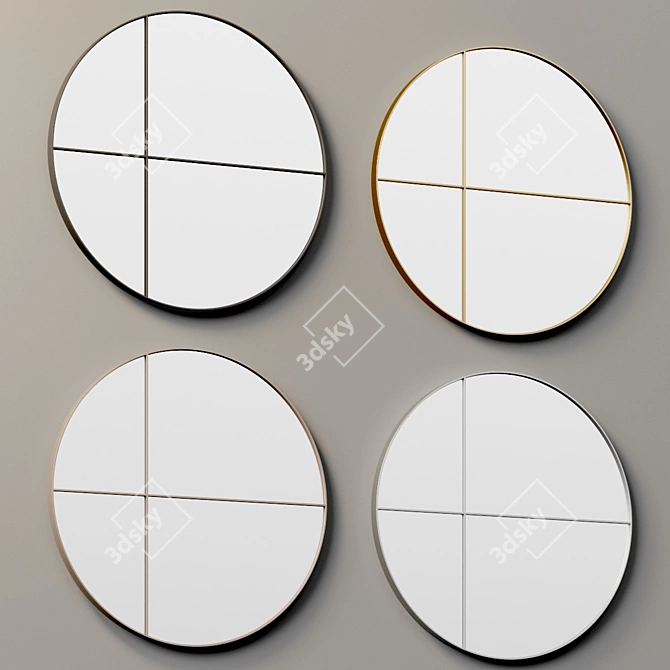 Oculus-inspired Round Wall Mirror 3D model image 3