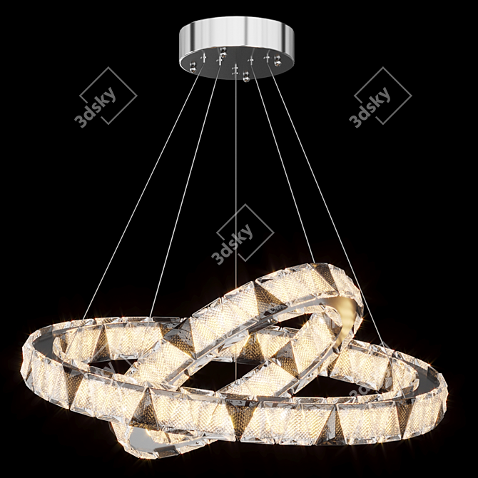 Crystal LED Ring Chandelier, Lampatron 3D model image 4