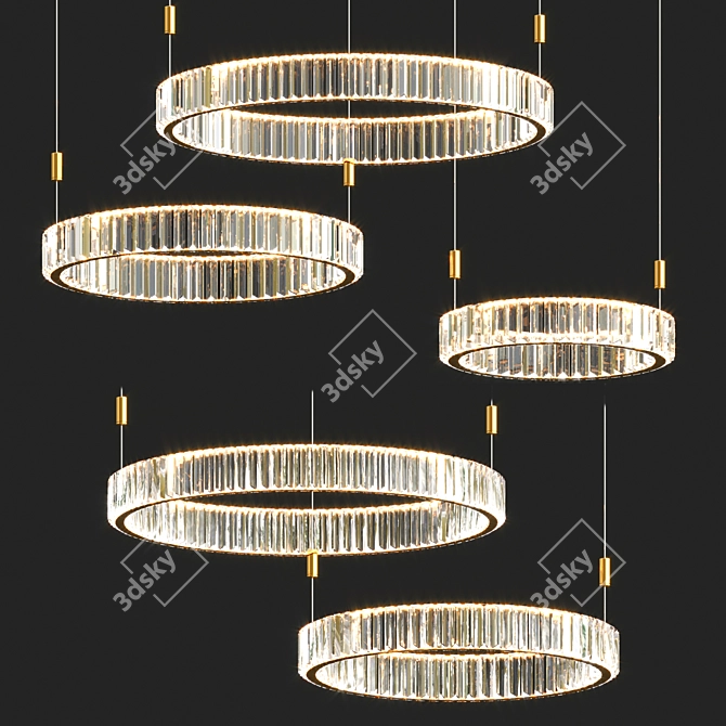  Elegant L Ring Chandelier 3D model image 1