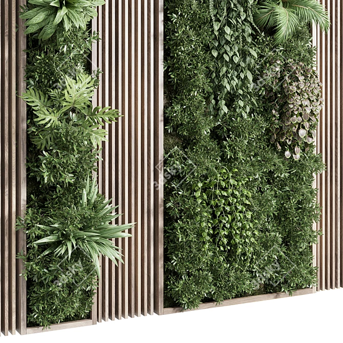 Wooden Frame Vertical Garden Decor 3D model image 4