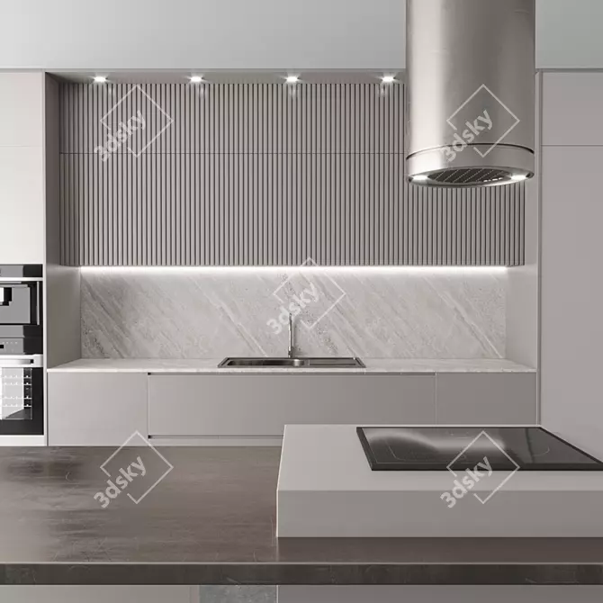 Modern Kitchen 3D Model Set 3D model image 3