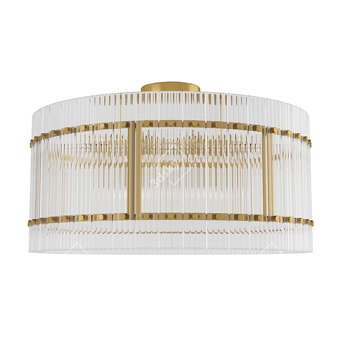 Matte Brass Ceiling Light Fixture 3D model image 1