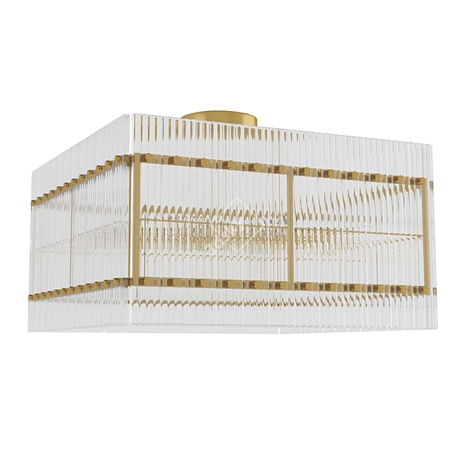 Elegant Matt Brass Ceiling Light 3D model image 1