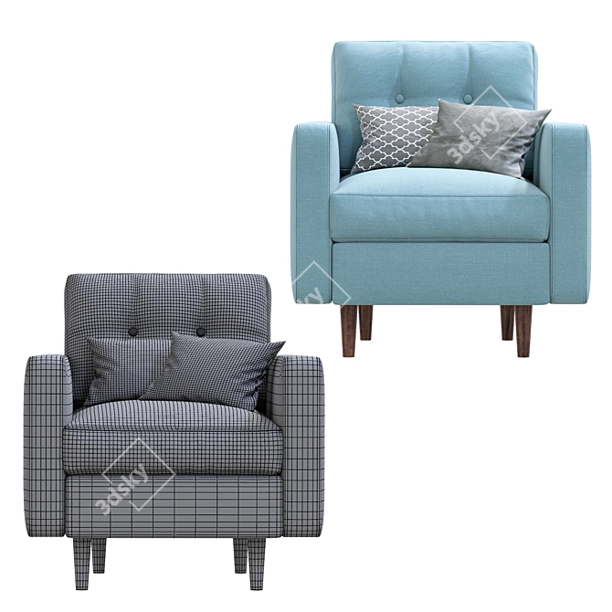 Modern Armchair Divan Design 3D model image 6