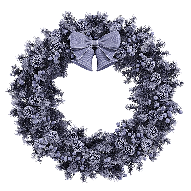 Festive Christmas Wreath 3D Model 3D model image 5