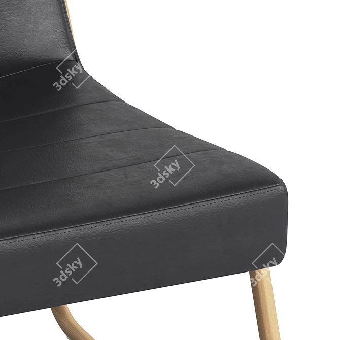 Vintage Black Anton Lounge Chair 3D model image 3