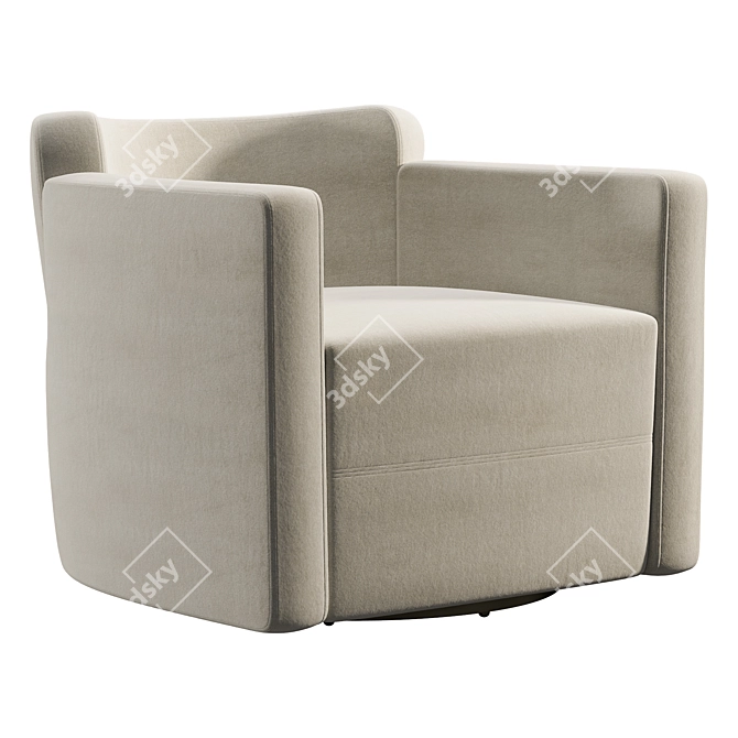 Incan-Inspired Swivel Club Chair 3D model image 1