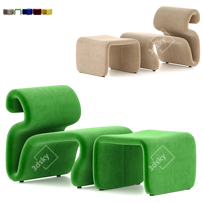 Etcetera Lounge Chair Set, 3D Model 3D model image 1