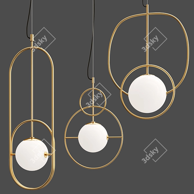 Modern Loop Pendant Lamp Collection 3D model image 2