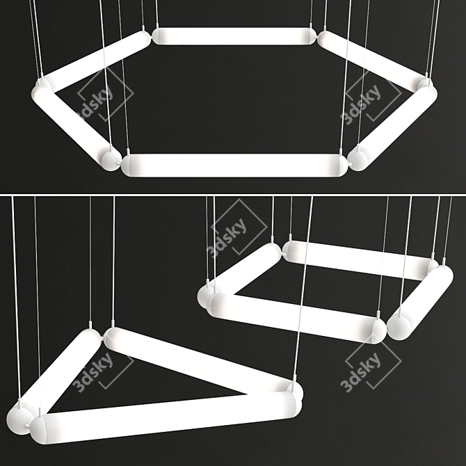 Elegant Puro Contour Lighting Fixtures 3D model image 2