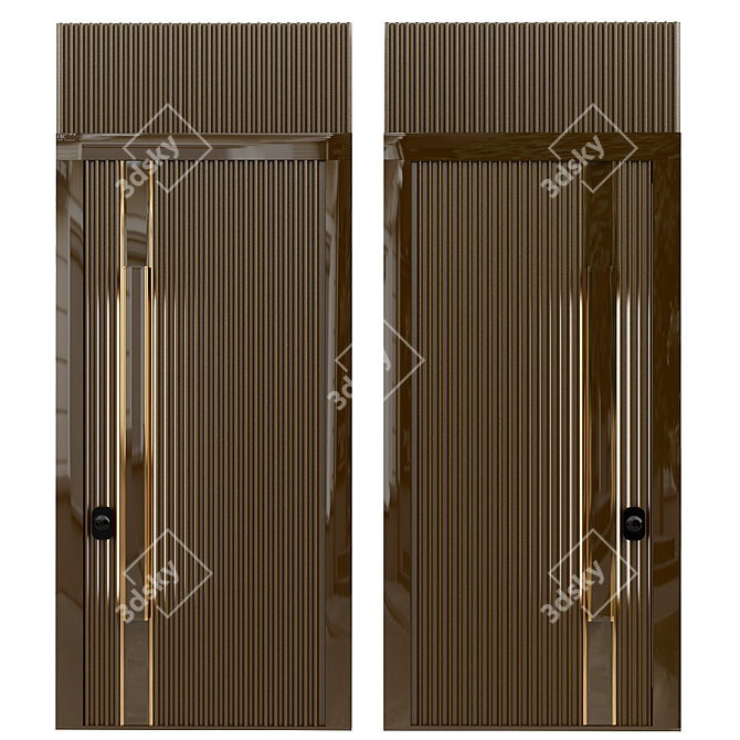 Sleek Dual-Purpose Hidden Door 3D model image 1