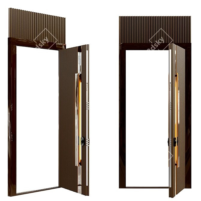 Sleek Dual-Purpose Hidden Door 3D model image 2