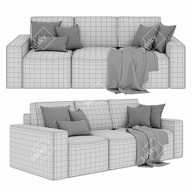 Modern Meshsmooth Sofa by Юнусов&К 3D model image 5