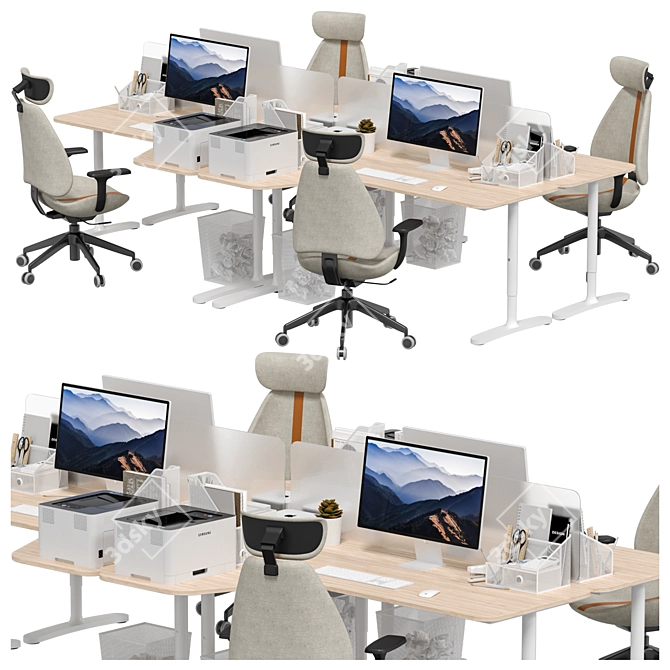 IKEA Office Workplace Bundle 3D model image 2