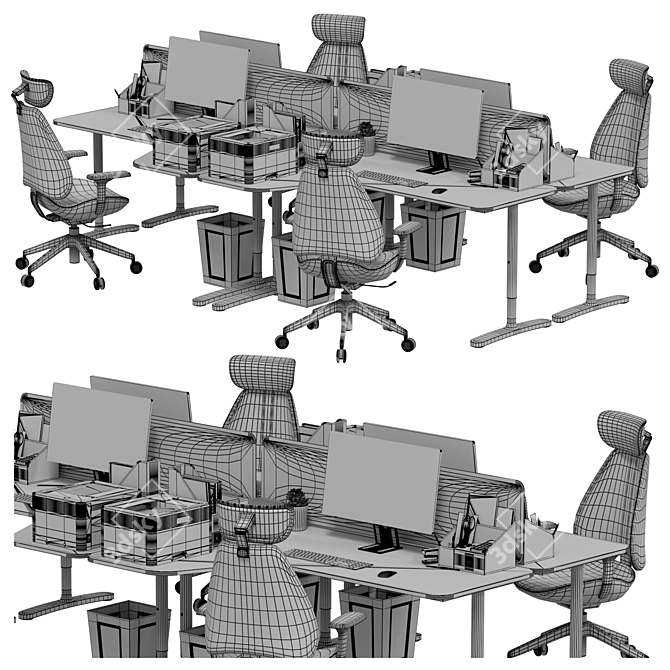 IKEA Office Workplace Bundle 3D model image 5