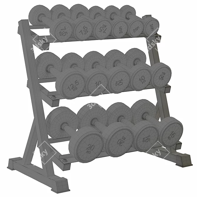 Versatile Dumbbell Rack Stand Organiser 3D model image 6