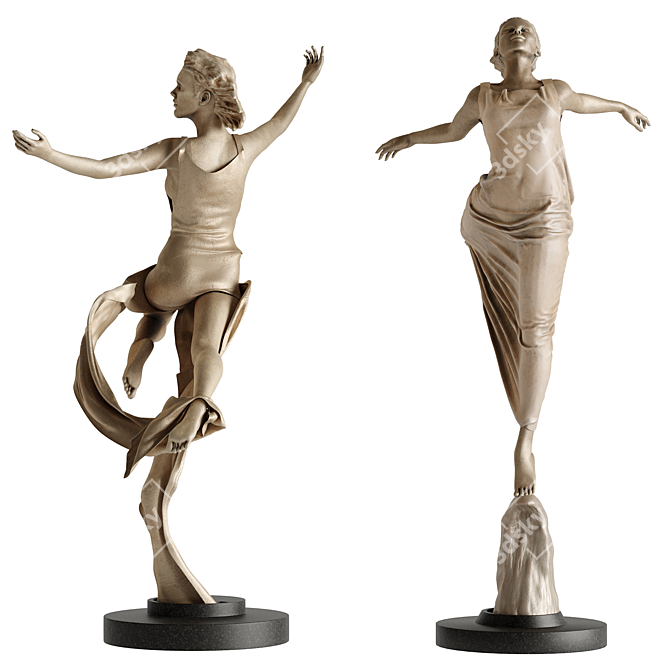 Variety Human Sculptures Set 2 3D model image 2