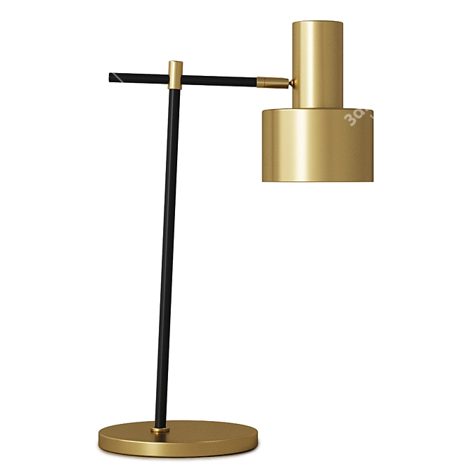 Elegant Brass Table Lamp 3D model image 3