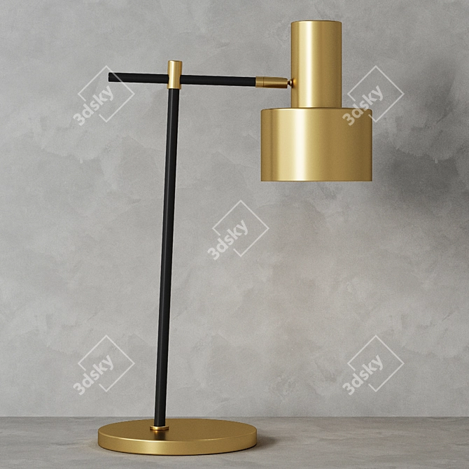 Elegant Brass Table Lamp 3D model image 4