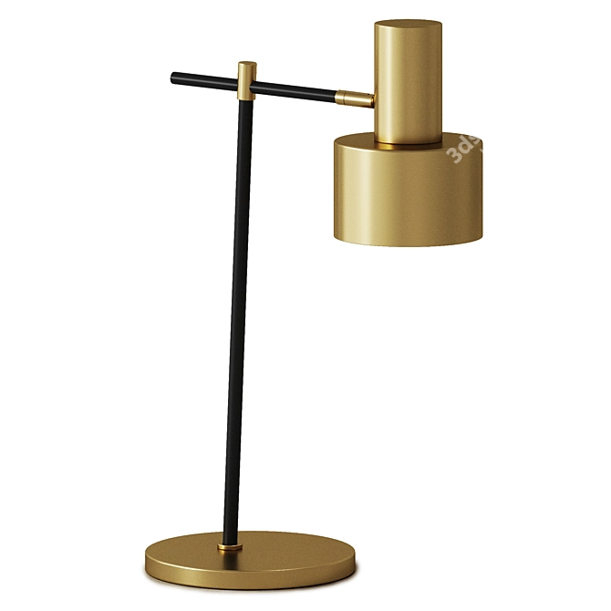 Elegant Brass Table Lamp 3D model image 7