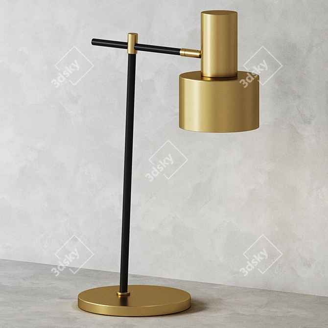 Elegant Brass Table Lamp 3D model image 9