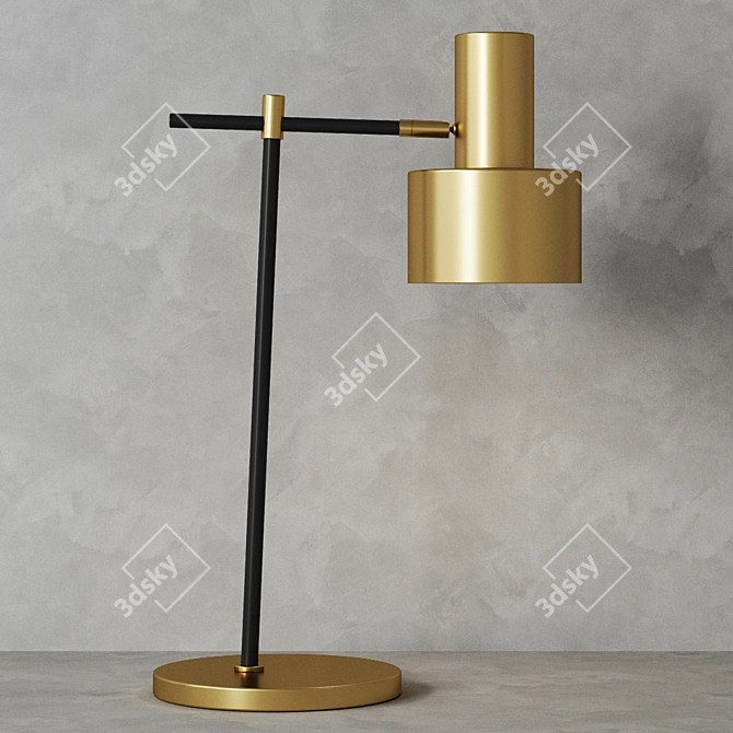 Elegant Brass Table Lamp 3D model image 11