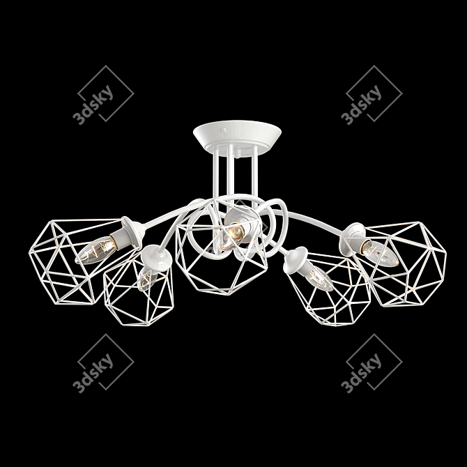 Vitaluce V4930-05PL White Chandelier 3D model image 1