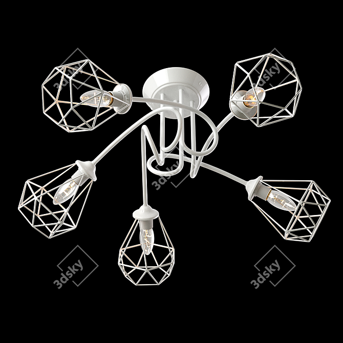 Vitaluce V4930-05PL White Chandelier 3D model image 2