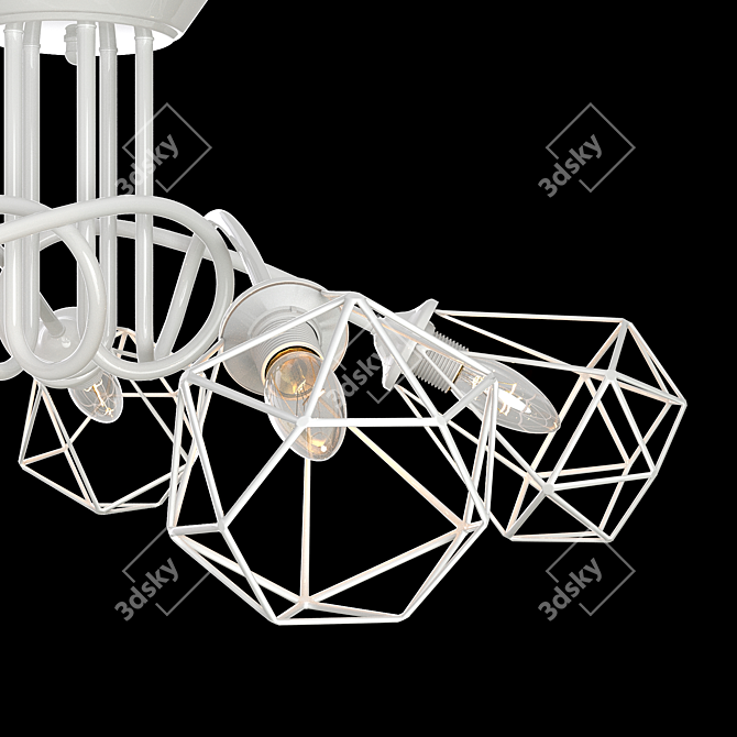 Vitaluce V4930-05PL White Chandelier 3D model image 3