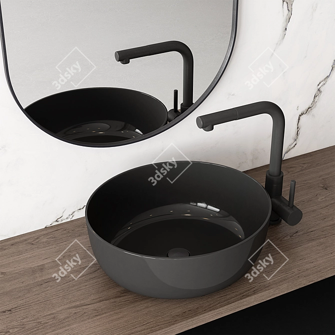 Stone Wall Bathroom Set 48 3D model image 2