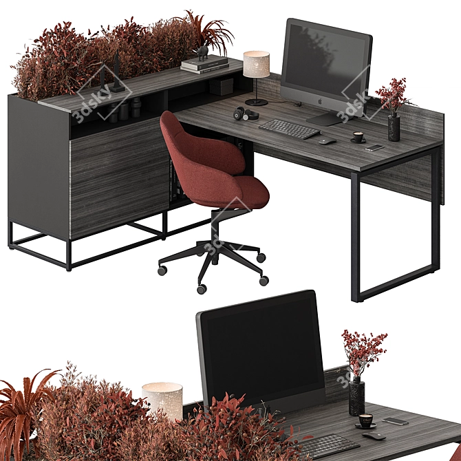 Executive Desk - Modern Workspace Solution 3D model image 1