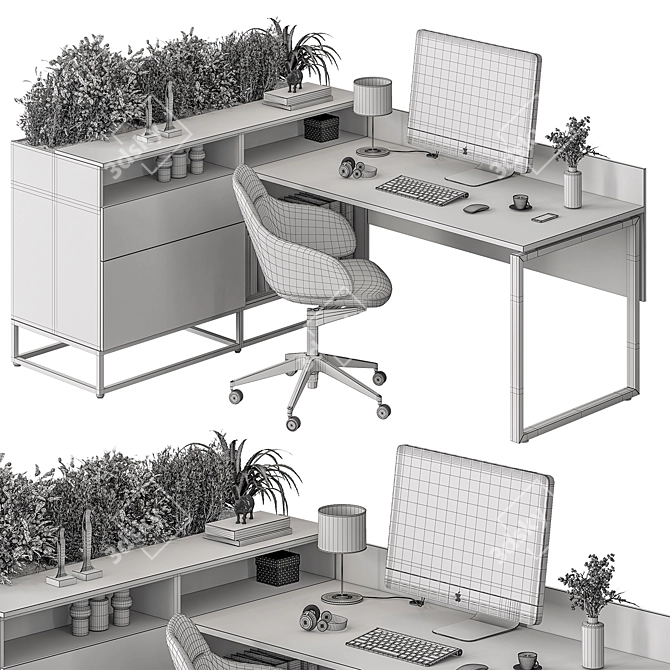 Executive Desk - Modern Workspace Solution 3D model image 4