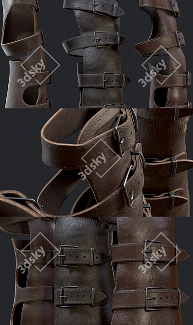 Hand Support Leather Brace 3D model image 2