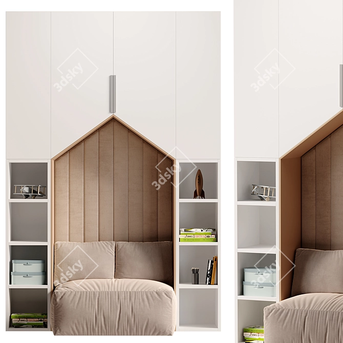 Kids Modern Bedroom Furniture Set 3D model image 2