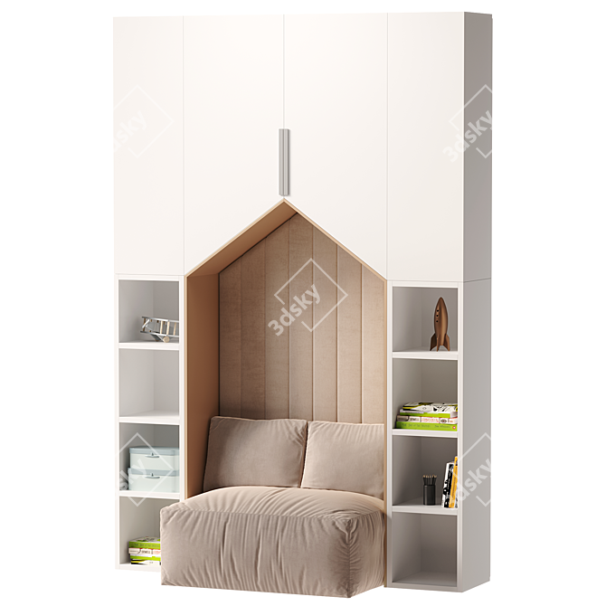 Kids Modern Bedroom Furniture Set 3D model image 3