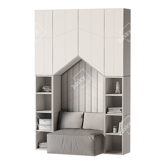 Kids Modern Bedroom Furniture Set 3D model image 4