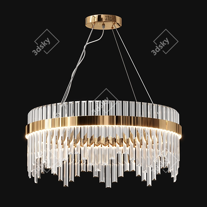 Crystal Rod Pendant Chandelier 3D model image 2