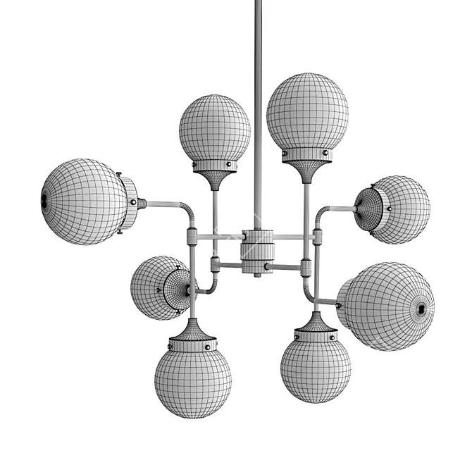 Modern Loft House Pendant Chandelier 3D model image 3