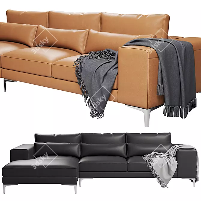 Modern Camille Corner Sofa FENDA 3D model image 1