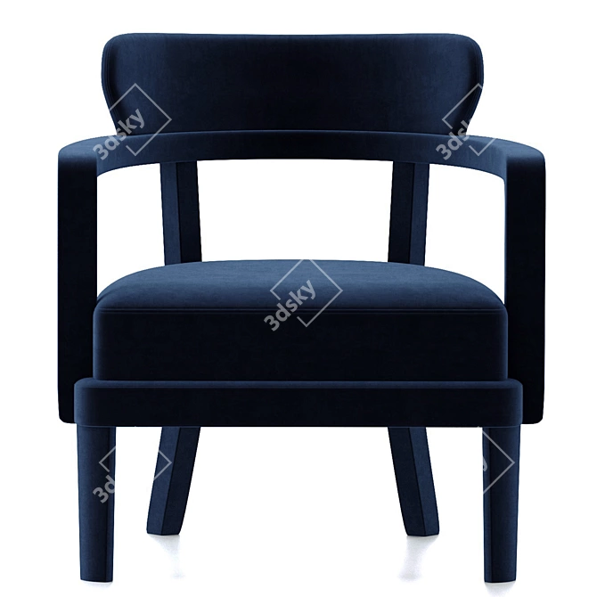 Plush Velvet Zoe Armchair: 3D Model 3D model image 4