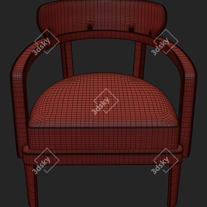 Plush Velvet Zoe Armchair: 3D Model 3D model image 6