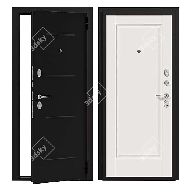 Bravo 5 Metal Entry Door 3D model image 1